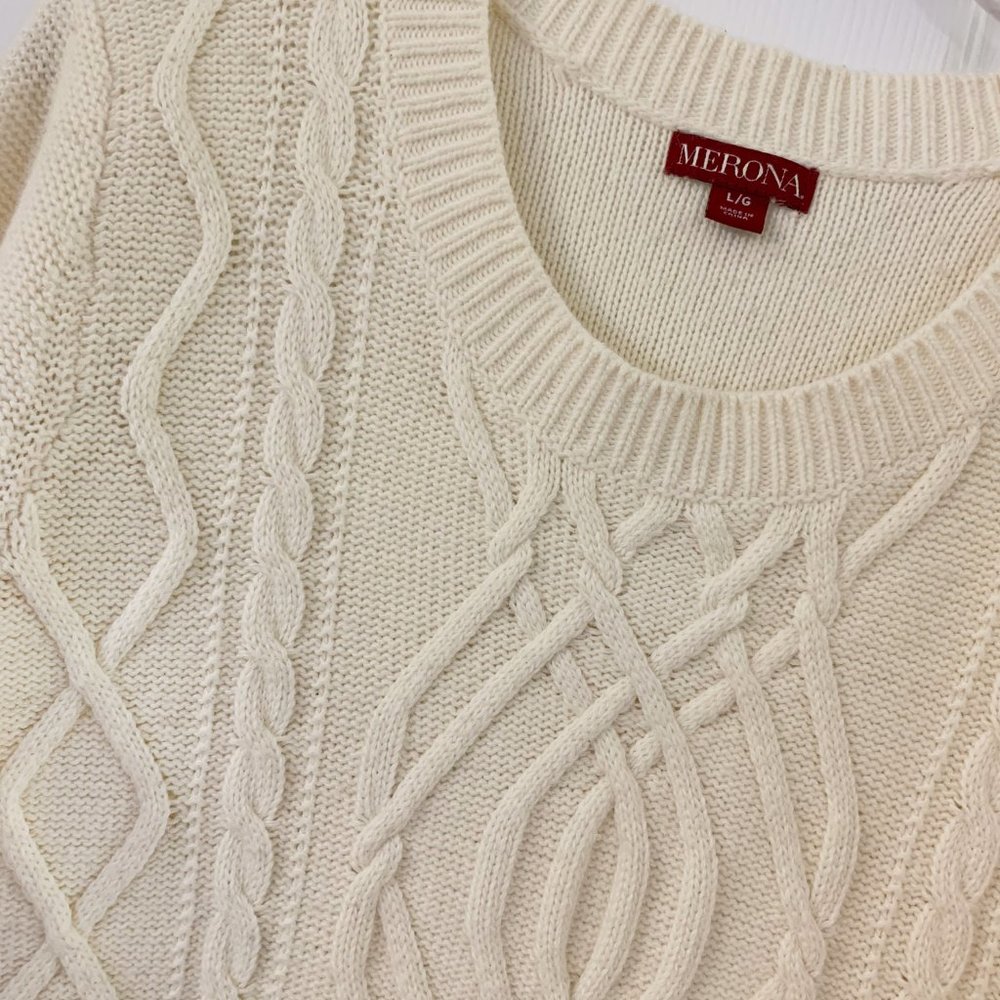 Ivory Cable Knit Sweater - Picture 2 of 3